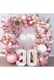 Pink Gold White Mixed Balloon Set - 80 Pieces Party and Decoration Balloons