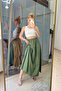 Long Poplin Skirt with Pockets and Elastic Waist - 3