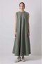 Gathered Sleeves Jacket Dress Suit Khaki - 7