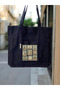 Black Beach Bag -Suitable for Punch - Gabardine Fabric - Bordglow - 4