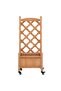 Planter with Trellis and Wheels Brown Solid Wood Fir - 2
