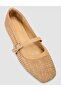 Straw Beige Women's Ballerinas - 6