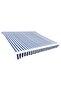 Awning Top Sunshade Canvas Blue & White 4 x 3 m