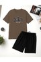 Unisex Brooklyn Printed Design Shorts Set