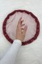 Burgundy Bride Groom Handkerchief, Pearl, Sequins and Glass Beads Embroidered, Wedding Henna Circumcision Promise Engagement Halay - 4