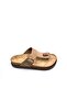 Genuine Nubuck Leather Orthopedic Flip Flops Sand Beige Men's Slippers - 5