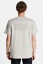 Relax Fit Relaxed Cut Cotton Front and Back Print Detail Crew Neck Stone Men's T-Shirt - 5