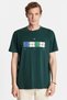 Relax Fit Relaxed Cut Cotton Front Print Detail Crew Neck Green Men's T-Shirt - 4