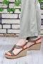 Heel Stone Detailed 8 cm Wedge Heeled Women's Sandals - 4