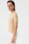 Light Beige Crew Neck Short Sleeve Women's Sweater - 2