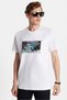 Relax Fit Relaxed Cut Cotton Front Print and Embroidery Detail Crew Neck Ecru Men's T-Shirt - 2