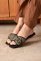 Women's Buckle Slippers Casual Stylish Straw Comfortable Soft Bundle Guest Sea Home Beach Sl01 - 2