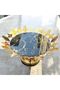 Decorative Chrome Glass Marble Patterned Round Fruit Presentation Tray Gold 2 - 8