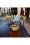 Decorative Chrome Glass Marble Patterned Round Fruit Presentation Tray Gold 2 - 5