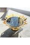 Decorative Chrome Glass Marble Patterned Round Fruit Presentation Tray Gold 2 - 7