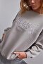 سويت شيرت نسائي كبير الحجم مطرز برقبة دائرية مع صوف داخلي - 6