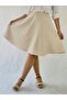 Cream Six Piece Woven A-Leaf Skirt