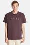 Relax Fit Relaxed Fit Cotton Front and Back Print Detail Crew Neck Brown Men's T-Shirt - 4