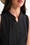 4702 Women's Pleated Shirt Dress Black - 6