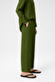 Khaki Women's Pants with Slits at the Legs - 3