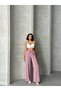 Wide Leg Draped Summer Pants with Waist Tie and Waist Elastic Misspnt2659 - 2