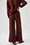 Brown Women's Pants with Slit Legs - 4