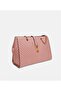 Shoulder Leather Tote Bag For Women With Metal Chain Strap Pink, Black, One Size - 3