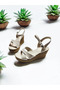 Cross Buckle Cork Sole Summer Sandals - 3