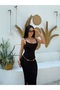 Women's Side Slit Strap Long Knitwear Beach Dress - 6