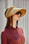 Visor Straw Hat with Fringe Detail Sunscreen Visor Rş-2110 Mink - 2