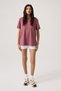 X Melodi Burgundy Oversize Wide Fit T-Shirt Boyfriend T-Shirt - 5