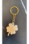 Pearlescent Orange Color Clover Shape Gold Accessory Keychain Handmade Epoxy Gift - 8