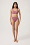 Burgundy High Waist Bikini Bottom Sporty Bottom - 5