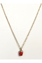 Strawberry Tip Steel Chain Necklace Minimal Elegant - 2