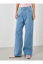 Solid Mid Rise Wide Leg Jeans - 2