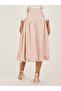 High Rise Balloon Hem A-Line Midi Skirt - 4