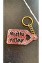 Transparent Epoxy Red Glitter Decorated New Year Themed Keychain with Gold Accessories Handmade Gift - 8
