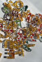 Gold Foil Floral Glittery-Paillette Epoxy Letter - Number Keychains - 4