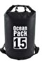 15L Black Double-Strap Waterproof Outdoor Sport PVC Bag
