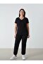Lcwaikiki Basic Black Women's Elastic Waist Straight Jogger Sweatpants - 2