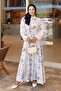 Patterned Hijab Dress Blue 562 - 4
