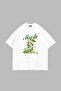 Iced Mojito Printed Oversize Unisex White Tshirt