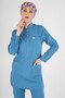 Petrol Blue Sakura Model Hijab Doctor Nurse Scrubs Uniform Set - 5