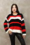 Round Neck Long Sleeve Comfortable Loose Cut Three Color Striped Basic Plain Winter Knitwear Sweater - 6