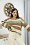 Round Neck Long Sleeve Comfortable Loose Cut Three Color Striped Basic Plain Winter Knitwear Sweater - 5