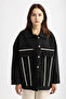 5294 - Comfortable Stylish Women's Denim Jacket with Denim Bonding Stripe Decoration - 2