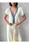 Women's Summer Yellow Denim Detail Embroidered Jacket Shirt 11D-2337 - 2