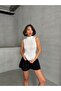 Women's Ecru Turtleneck Tank Top - 2