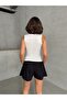 Women's Ecru Turtleneck Tank Top - 6
