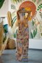 Bohemian Dress with Orange Color Strap Pocket Detail - 7